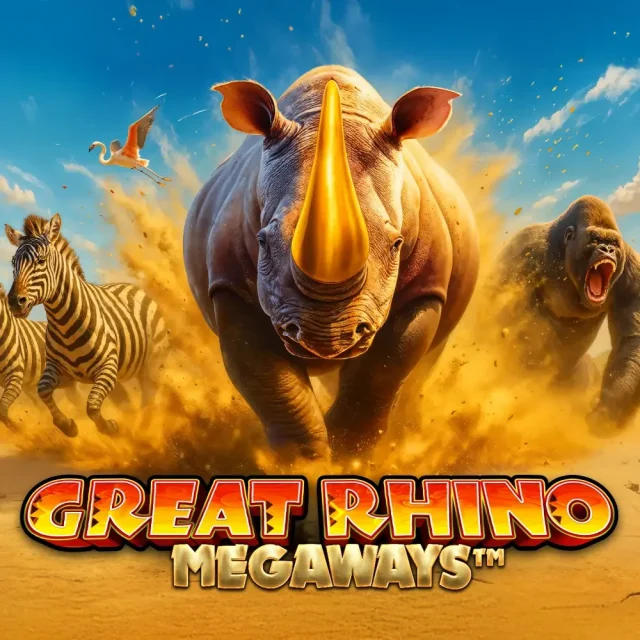 Portada del slot Great Rhino Megaways