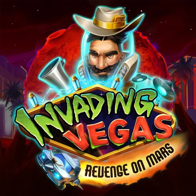 Portada del slot Invading Vegas Revenge on Mars