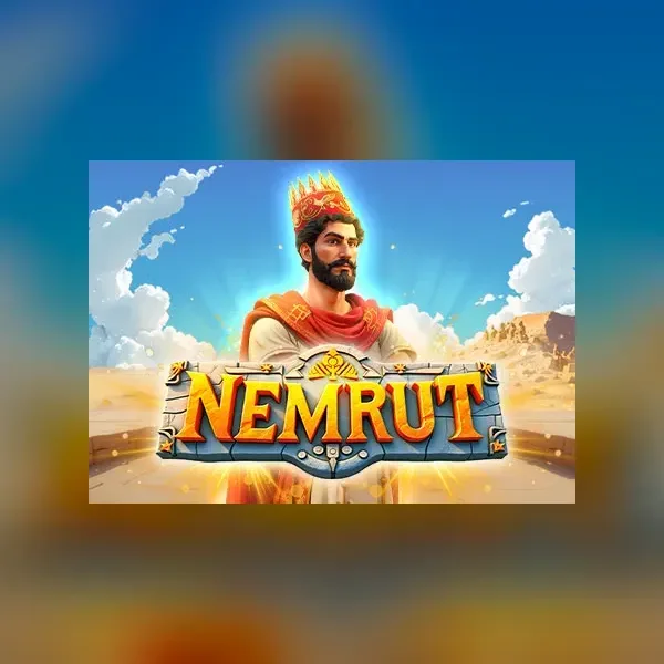 Portada de Nemrut con un rey, símbolos Wild expansivos y emblemas de jackpot.