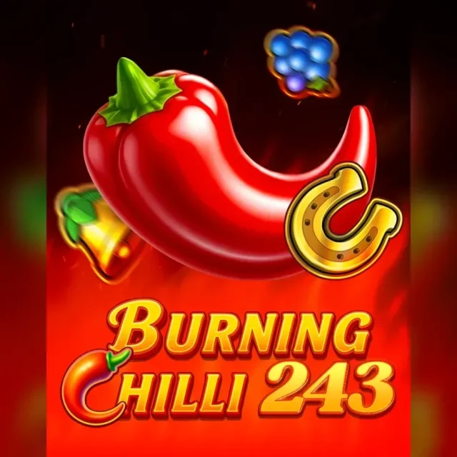 Portada de Burning Chilli 243 con símbolos de guindillas, frutas y campanas.