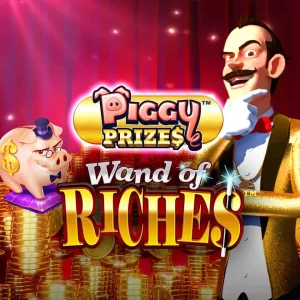 Piggy Prizes Wand of Riches mit Magier, Münzen und Sparschwein-Töpfen