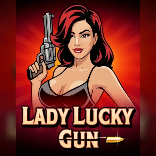 Portada de Lady Lucky Gun con Wilds expansivos en una cuadrícula de rodillos.