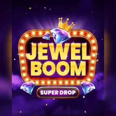 Portada de Jewel Boom Super Drop con joyas, diamantes y símbolos Collector.